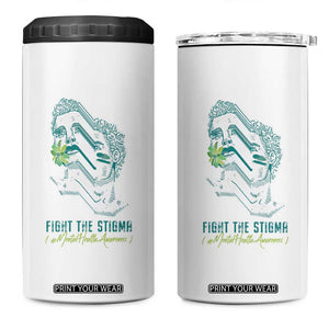 Mental Health Awareness 4 in 1 Can Cooler Tumbler Fight The Stigma Aesthetic TS09 One Size: 16 oz White Print Your Wear