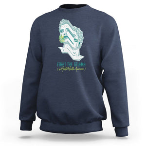Mental Health Awareness Sweatshirt Fight The Stigma Aesthetic TS09 Navy Printyourwear