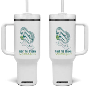 Mental Health Awareness Tumbler With Handle Fight The Stigma Aesthetic TS09 One Size: 40 oz White Print Your Wear