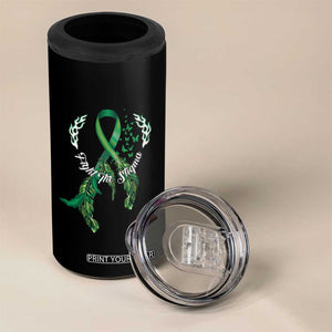 Mental Health Awareness 4 in 1 Can Cooler Tumbler Fight The Stigma Butterfly Green Ribbon TS09 Print Your Wear
