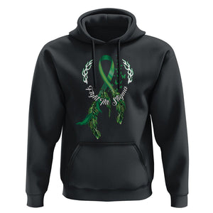 Mental Health Awareness Hoodie Fight The Stigma Butterfly Green Ribbon TS09 Black Printyourwear