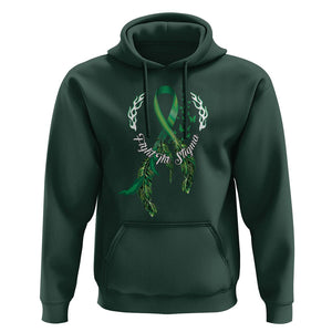 Mental Health Awareness Hoodie Fight The Stigma Butterfly Green Ribbon TS09 Dark Forest Green Printyourwear