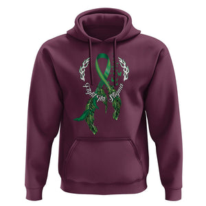 Mental Health Awareness Hoodie Fight The Stigma Butterfly Green Ribbon TS09 Maroon Printyourwear