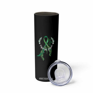 Mental Health Awareness Skinny Tumbler Fight The Stigma Butterfly Green Ribbon TS09 Print Your Wear