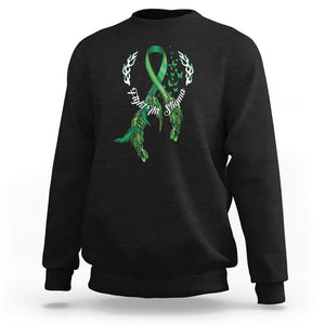 Mental Health Awareness Sweatshirt Fight The Stigma Butterfly Green Ribbon TS09 Black Printyourwear
