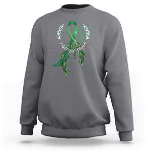 Mental Health Awareness Sweatshirt Fight The Stigma Butterfly Green Ribbon TS09 Charcoal Printyourwear