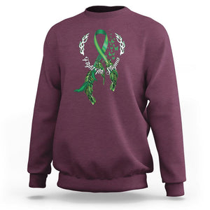 Mental Health Awareness Sweatshirt Fight The Stigma Butterfly Green Ribbon TS09 Maroon Printyourwear