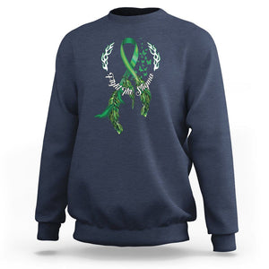 Mental Health Awareness Sweatshirt Fight The Stigma Butterfly Green Ribbon TS09 Navy Printyourwear