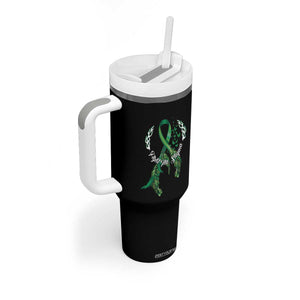 Mental Health Awareness Tumbler With Handle Fight The Stigma Butterfly Green Ribbon TS09 Print Your Wear
