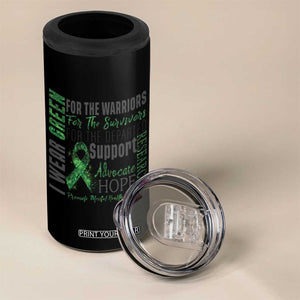 Mental Health Awareness 4 in 1 Can Cooler Tumbler I Wear Green For The Warrior TS09 Print Your Wear