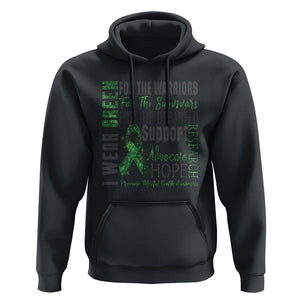 Mental Health Awareness Hoodie I Wear Green For The Warrior TS09 Black Printyourwear