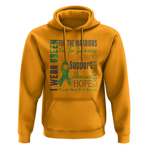 Mental Health Awareness Hoodie I Wear Green For The Warrior TS09 Gold Printyourwear