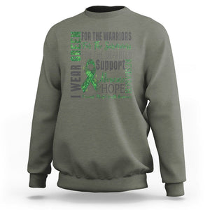 Mental Health Awareness Sweatshirt I Wear Green For The Warrior TS09 Military Green Printyourwear