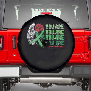 Mental Health Awareness Spare Tire Cover You Are Worthy Loved Needed Enough Typoghaphy TS09 Black Print Your Wear