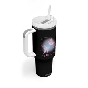 Motivational Mental Health Tumbler With Handle The Meaning Of Life Is Just To Be Alive Butterfly TS09 Print Your Wear