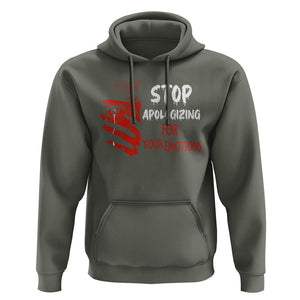 Motivational Mental Health Hoodie Stop Apologizing For Your Emotions Cry Sadness Girl TS09 Military Green Printyourwear
