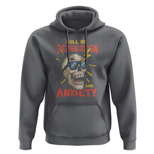 Mental Health Awareness Hoodie Full Of Depression And Anxiety Skull TS09 Charcoal Print Your Wear