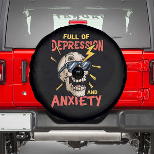 Mental Health Awareness Spare Tire Cover Full Of Depression And Anxiety Skull TS09 Black Print Your Wear