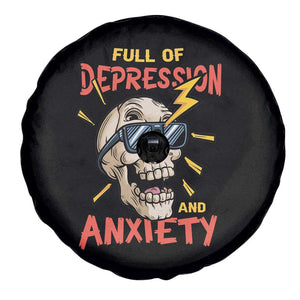 Mental Health Awareness Spare Tire Cover Full Of Depression And Anxiety Skull TS09 Print Your Wear