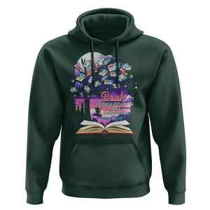 Introvert Book Lover Hoodie Books Helping Introverts Avoid Conversation TS09 Dark Forest Green Printyourwear