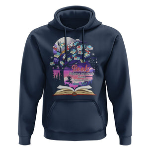 Introvert Book Lover Hoodie Books Helping Introverts Avoid Conversation TS09 Navy Printyourwear