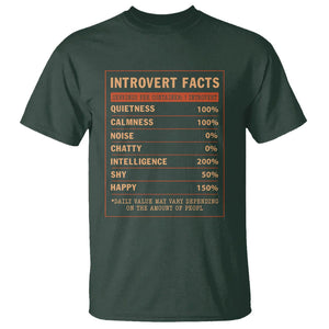 Introvert Facts T Shirt 100% Quietness Calmness Intelligence Happy TS09 Dark Forest Green Printyourwear