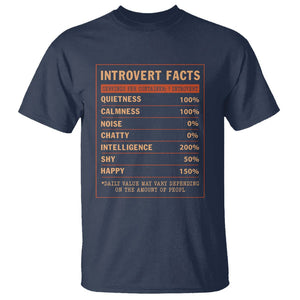 Introvert Facts T Shirt 100% Quietness Calmness Intelligence Happy TS09 Navy Printyourwear