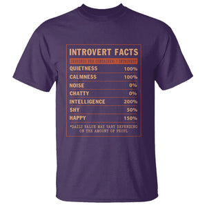 Introvert Facts T Shirt 100% Quietness Calmness Intelligence Happy TS09 Purple Printyourwear