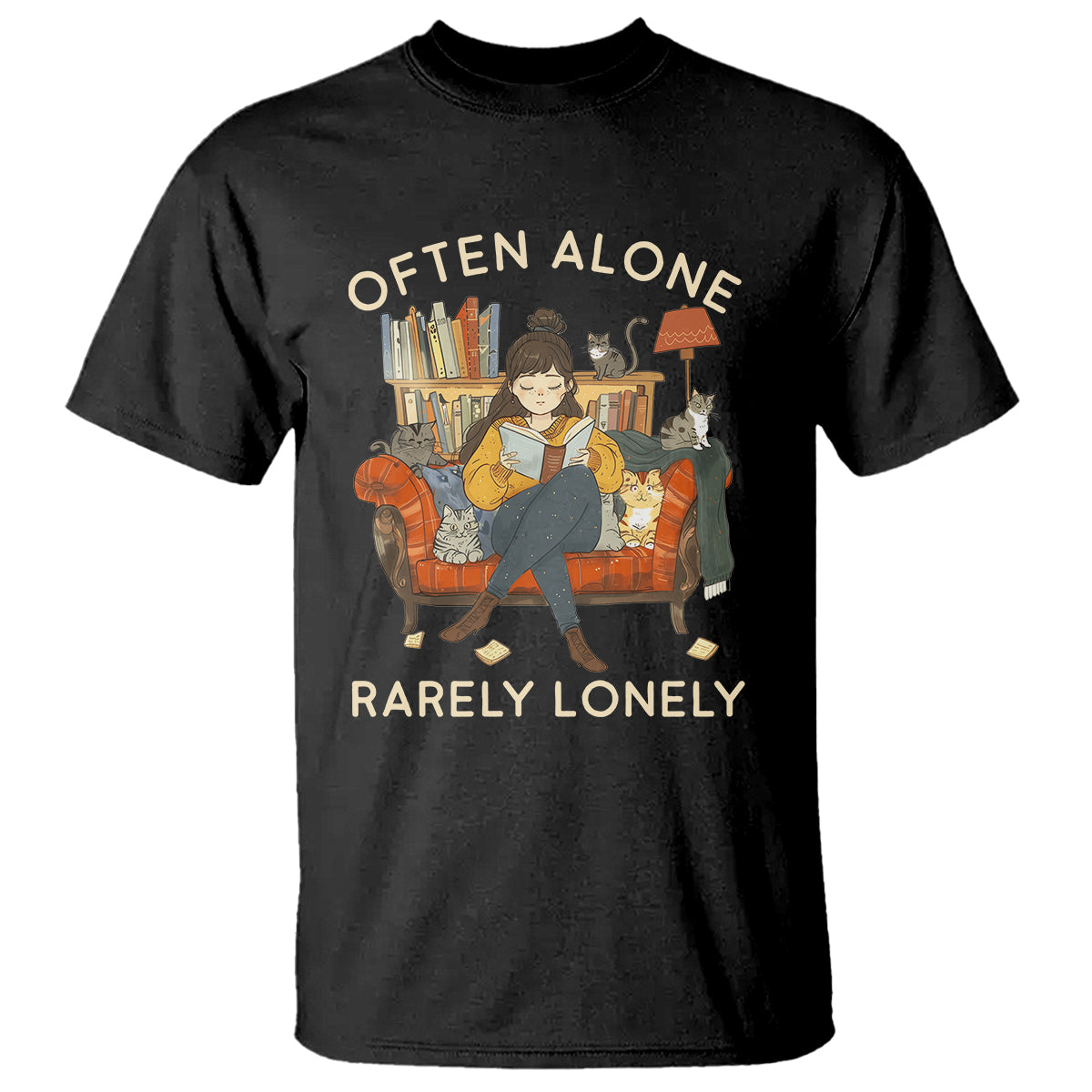 Introvert T Shirt Often Alone Rarely Lonely TS09 Black Printyourwear