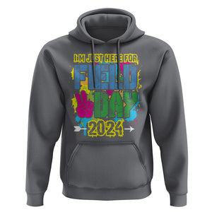 I'm Just Here For Field Day 2024 Hoodie TS09 Charcoal Print Your Wear