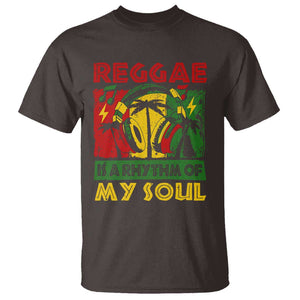 Reggae Is A Rythm Of My Soul Jamaica Music T Shirt TS09 Dark Chocolate Print Your Wear