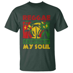 Reggae Is A Rythm Of My Soul Jamaica Music T Shirt TS09 Dark Forest Green Print Your Wear