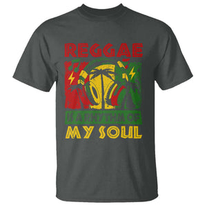 Reggae Is A Rythm Of My Soul Jamaica Music T Shirt TS09 Dark Heather Print Your Wear