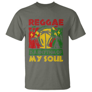 Reggae Is A Rythm Of My Soul Jamaica Music T Shirt TS09 Military Green Print Your Wear