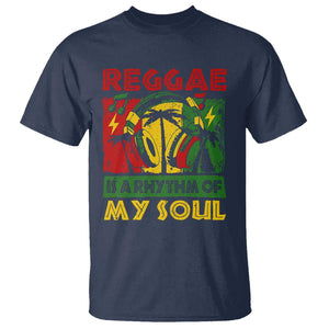 Reggae Is A Rythm Of My Soul Jamaica Music T Shirt TS09 Navy Print Your Wear