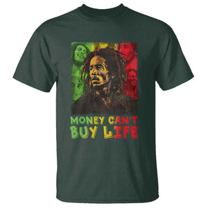 Legend Bob T Shirt Money Can't Buy Life Jamaican Reggae TS09 Dark Forest Green Print Your Wear