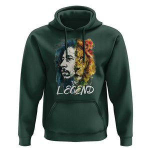Legend Bob Lion Reggae Jamaica Music Hoodie TS09 Dark Forest Green Print Your Wear
