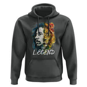 Legend Bob Lion Reggae Jamaica Music Hoodie TS09 Dark Heather Print Your Wear