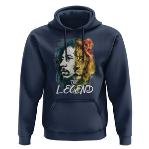Legend Bob Lion Reggae Jamaica Music Hoodie TS09 Navy Print Your Wear