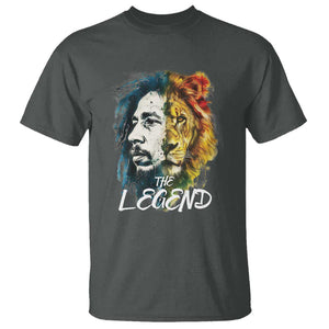 Legend Bob Lion Reggae Jamaica Music T Shirt TS09 Dark Heather Print Your Wear