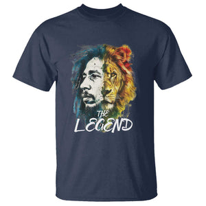 Legend Bob Lion Reggae Jamaica Music T Shirt TS09 Navy Print Your Wear