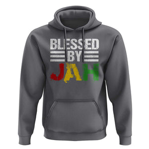 Blessed By Jah Jamaican Rastafari Rasta Hoodie TS09 Charcoal Print Your Wear