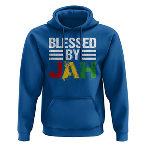 Blessed By Jah Jamaican Rastafari Rasta Hoodie TS09 Royal Blue Print Your Wear