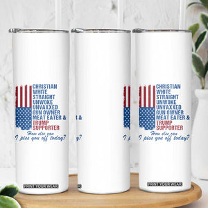 Trump Supporter Skinny Tumbler Christian White Straight Gun Owner Meat Eater TS09 Print Your Wear