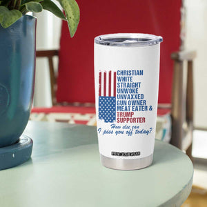 Trump Supporter Tumbler Cup Christian White Straight Gun Owner Meat Eater TS09 Print Your Wear