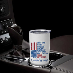 Trump Supporter Tumbler Cup Christian White Straight Gun Owner Meat Eater TS09 Print Your Wear