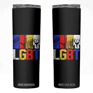 Funny Trump Supporter Skinny Tumbler Liberty Guns Beer Trump TS09 Black Print Your Wear