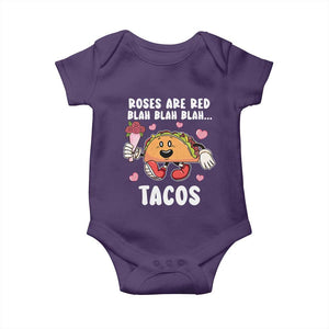 Valentine's Day Baby Onesie Roses Are Red Blah Tacos Funny Food Lover TS09 Purple Print Your Wear