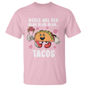 Valentine's Day T Shirt Roses Are Red Blah Tacos Funny Food Lover TS09 Light Pink Printyourwear