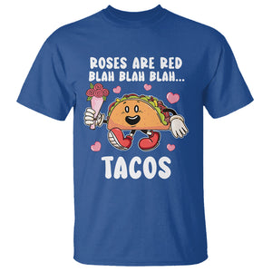 Valentine's Day T Shirt Roses Are Red Blah Tacos Funny Food Lover TS09 Royal Blue Printyourwear